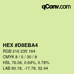 颜色代码: HEX #D8EBA4 | qconv.com