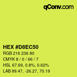 カラーコード: HEX #D8EC50 | qconv.com
