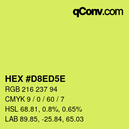 Farbcode: HEX #D8ED5E | qconv.com