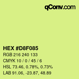 颜色代码: HEX #D8F085 | qconv.com