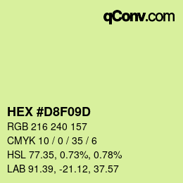 カラーコード: HEX #D8F09D | qconv.com