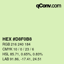 Farbcode: HEX #D8F0B8 | qconv.com
