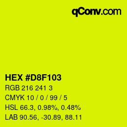 カラーコード: HEX #D8F103 | qconv.com