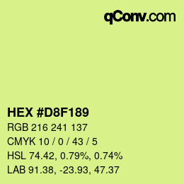 Color code: HEX #D8F189 | qconv.com