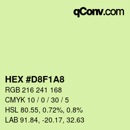 Color code: HEX #D8F1A8 | qconv.com