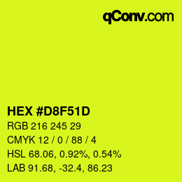 Color code: HEX #D8F51D | qconv.com