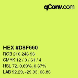 颜色代码: HEX #D8F660 | qconv.com
