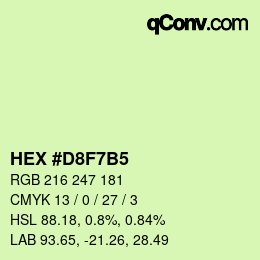 Color code: HEX #D8F7B5 | qconv.com