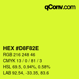 Color code: HEX #D8F82E | qconv.com
