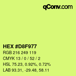 カラーコード: HEX #D8F977 | qconv.com