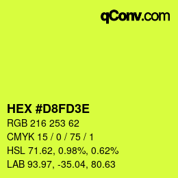 カラーコード: HEX #D8FD3E | qconv.com