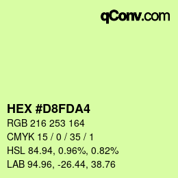 カラーコード: HEX #D8FDA4 | qconv.com
