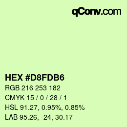 颜色代码: HEX #D8FDB6 | qconv.com