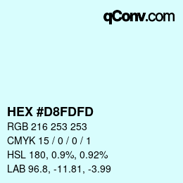 Color code: HEX #D8FDFD | qconv.com