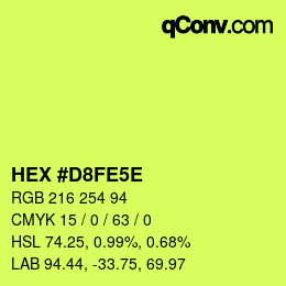 カラーコード: HEX #D8FE5E | qconv.com