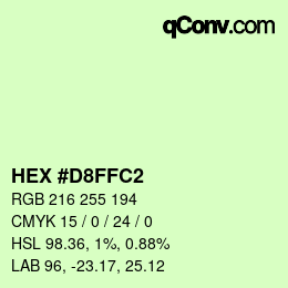 Color code: HEX #D8FFC2 | qconv.com
