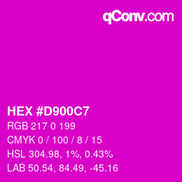 Color code: HEX #D900C7 | qconv.com