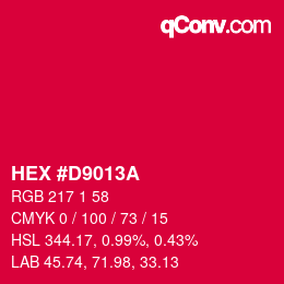 Color code: HEX #D9013A | qconv.com