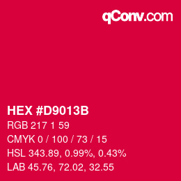 Color code: HEX #D9013B | qconv.com