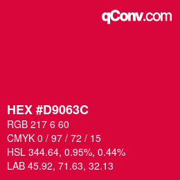 Color code: HEX #D9063C | qconv.com
