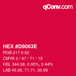 カラーコード: HEX #D9063E | qconv.com