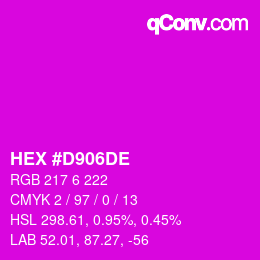 Color code: HEX #D906DE | qconv.com
