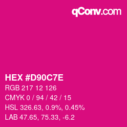 Color code: HEX #D90C7E | qconv.com