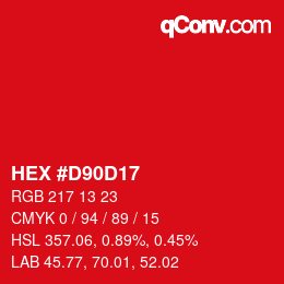 颜色代码: HEX #D90D17 | qconv.com