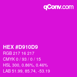 Color code: HEX #D910D9 | qconv.com