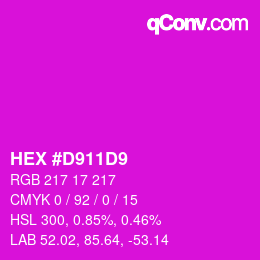 Color code: HEX #D911D9 | qconv.com