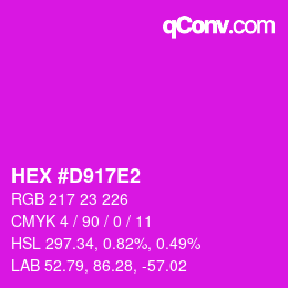 カラーコード: HEX #D917E2 | qconv.com