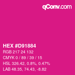 Color code: HEX #D91884 | qconv.com