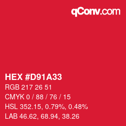 Color code: HEX #D91A33 | qconv.com