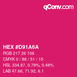 カラーコード: HEX #D91A6A | qconv.com