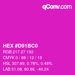 颜色代码: HEX #D91BC0 | qconv.com
