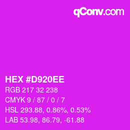 Color code: HEX #D920EE | qconv.com