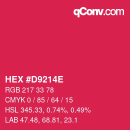 Color code: HEX #D9214E | qconv.com