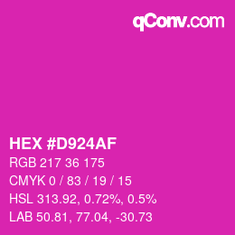 Color code: HEX #D924AF | qconv.com
