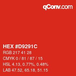 Color code: HEX #D9291C | qconv.com