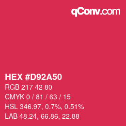 カラーコード: HEX #D92A50 | qconv.com