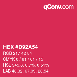 Color code: HEX #D92A54 | qconv.com