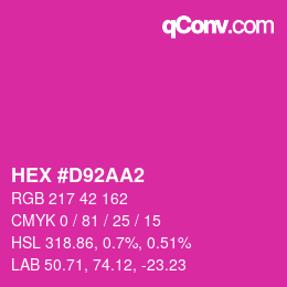 Farbcode: HEX #D92AA2 | qconv.com