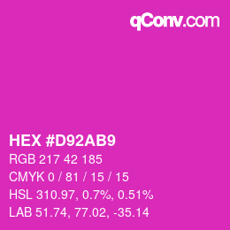 カラーコード: HEX #D92AB9 | qconv.com