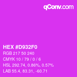 Color code: HEX #D932F0 | qconv.com