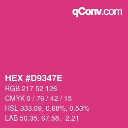 Color code: HEX #D9347E | qconv.com