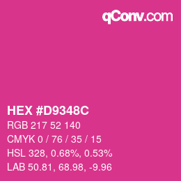 Color code: HEX #D9348C | qconv.com