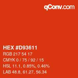 Color code: HEX #D93611 | qconv.com