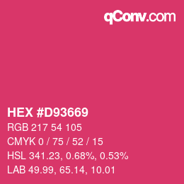 カラーコード: HEX #D93669 | qconv.com