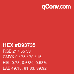 Color code: HEX #D93735 | qconv.com