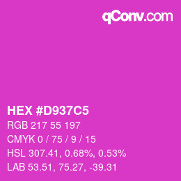 カラーコード: HEX #D937C5 | qconv.com